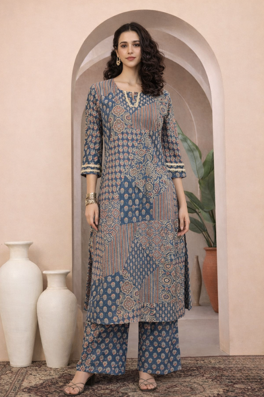 Women’s Printed Cotton Kurti Set – Classic Ethnic Style
