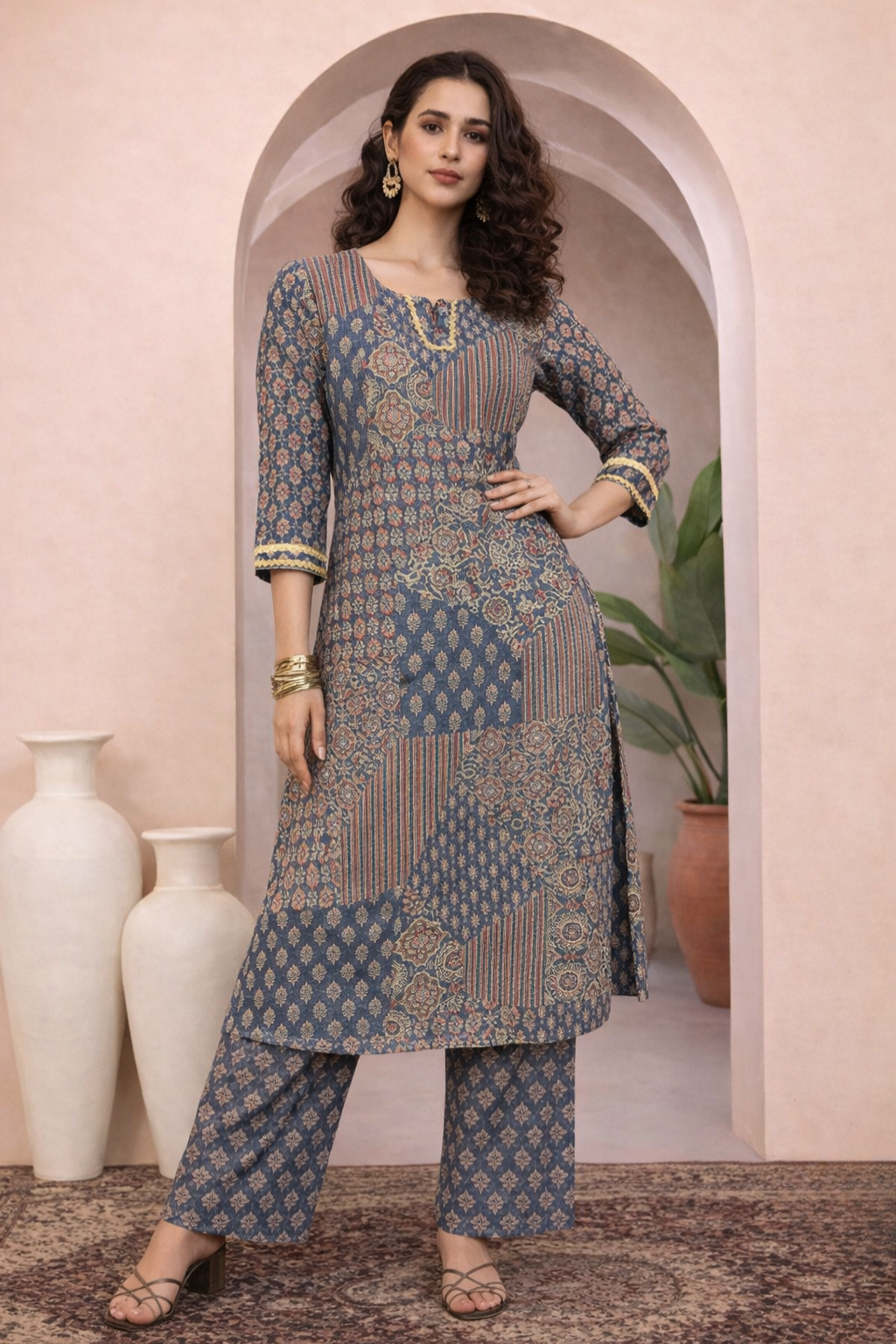 Women’s Printed Cotton Kurti Set – Classic Ethnic Style