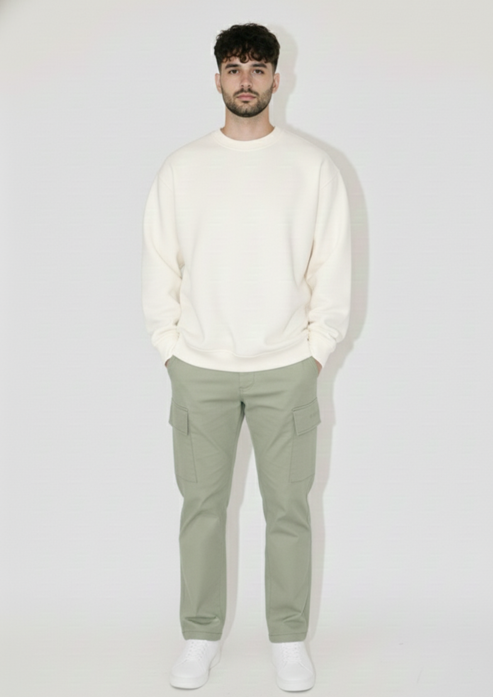 Unifringe Premium Solid Fleece Sweatshirt for Men – Off White