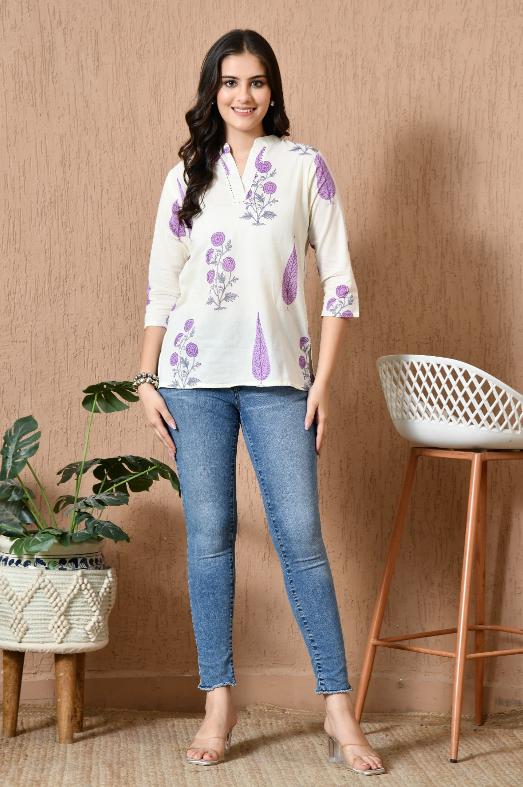 Women’s Printed Cotton Kurti Top – Casual Everyday Wear