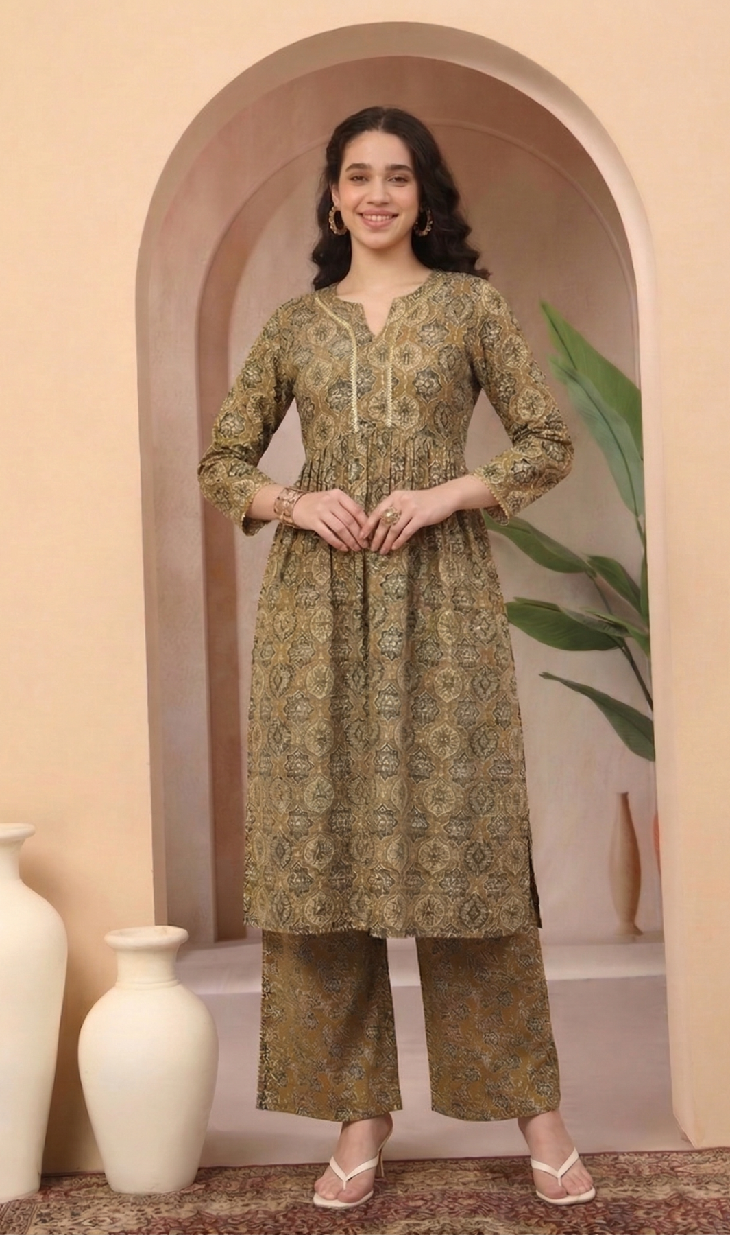 Women’s Printed Cotton Kurti Set – Elegant Daily Wear