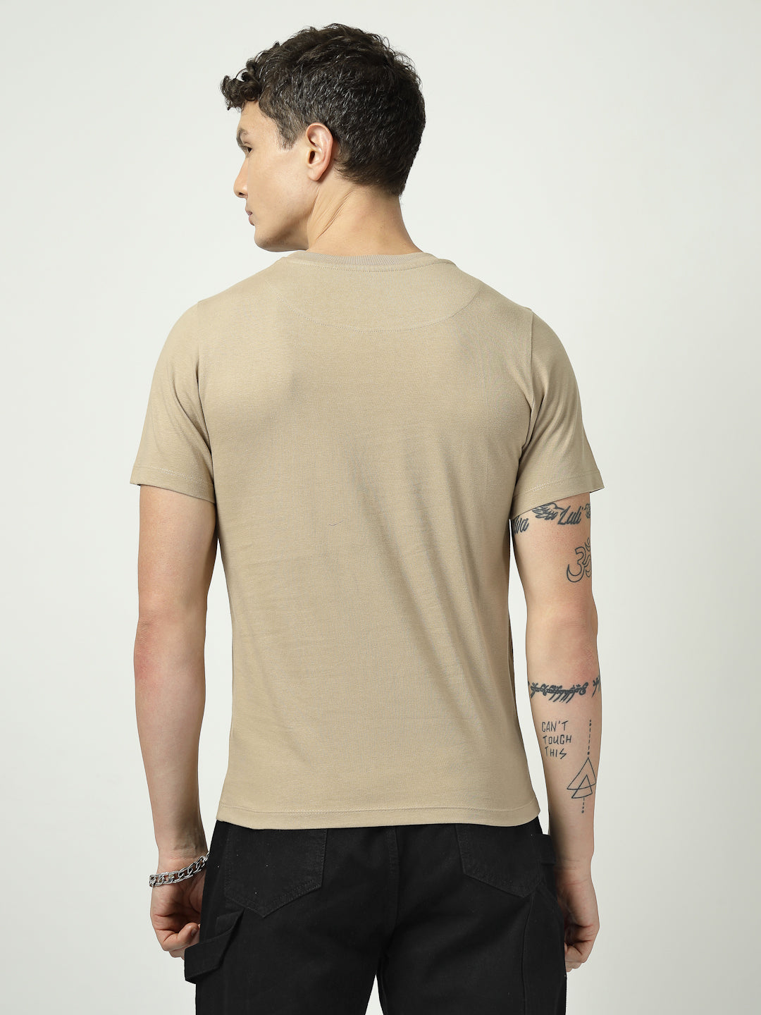 Men’s Beige Graphic T-Shirt | Homeland Sunflower Print | 100% Cotton Casual T-Shirt for Men
