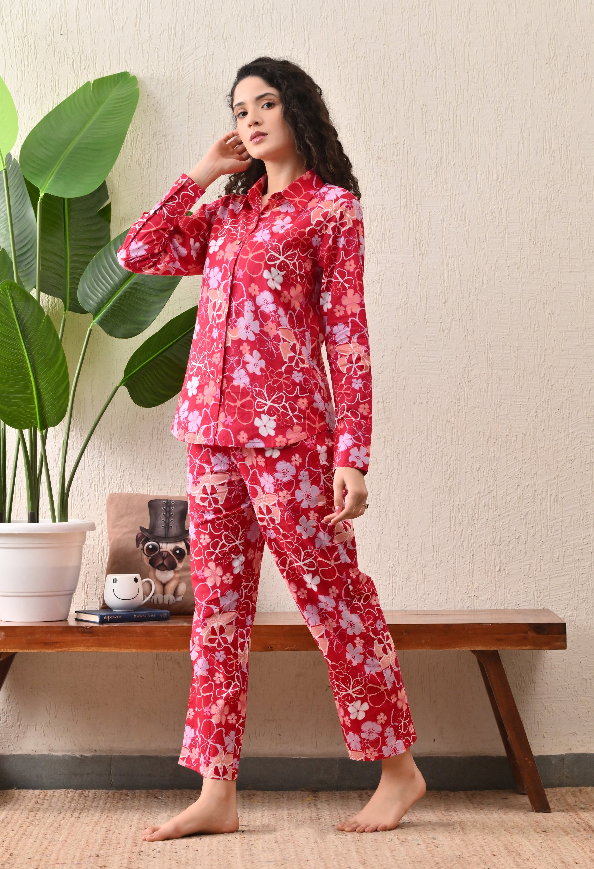 Fuchsia Night Suit Set