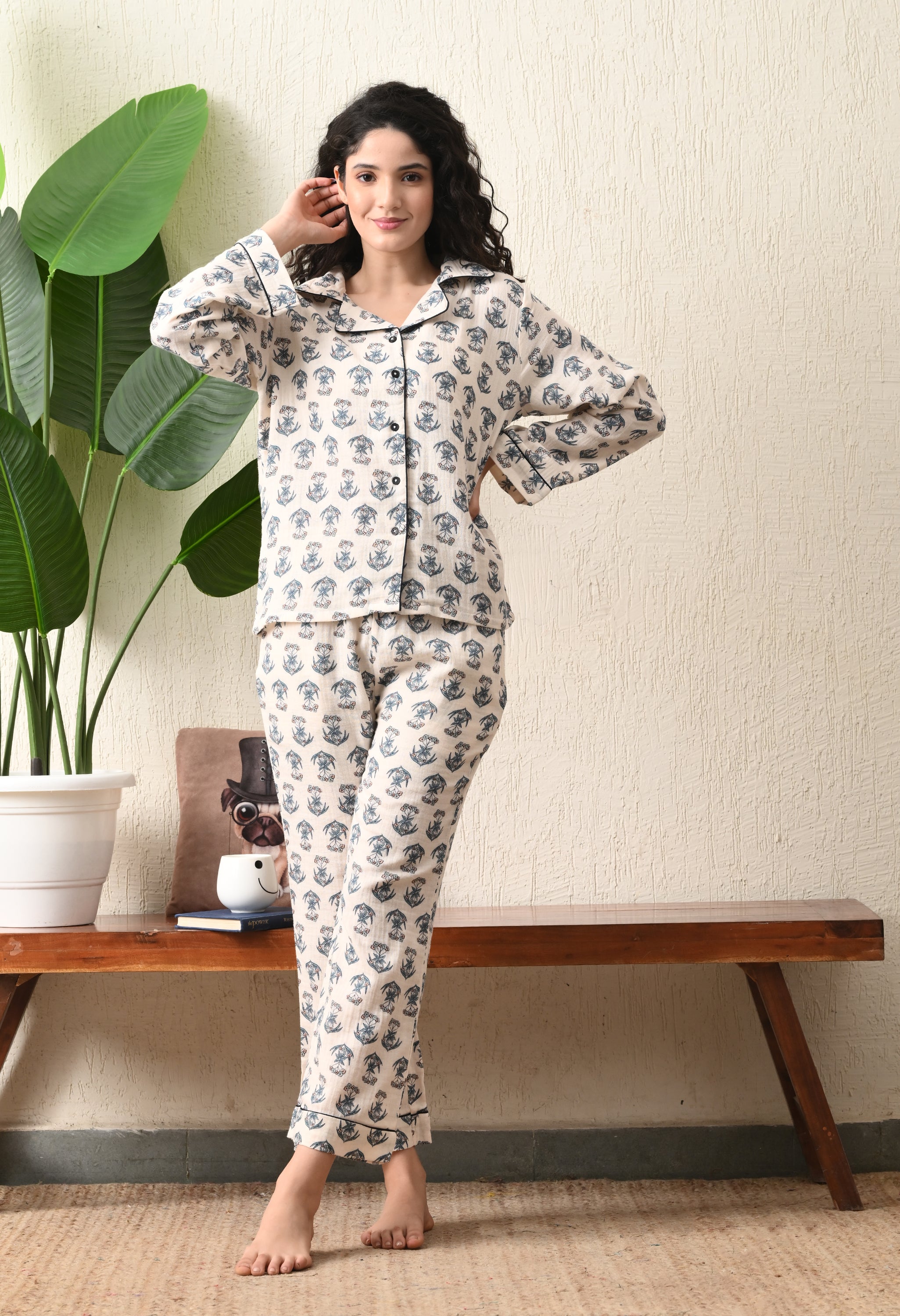 Printed Cotton Night Suit Set
