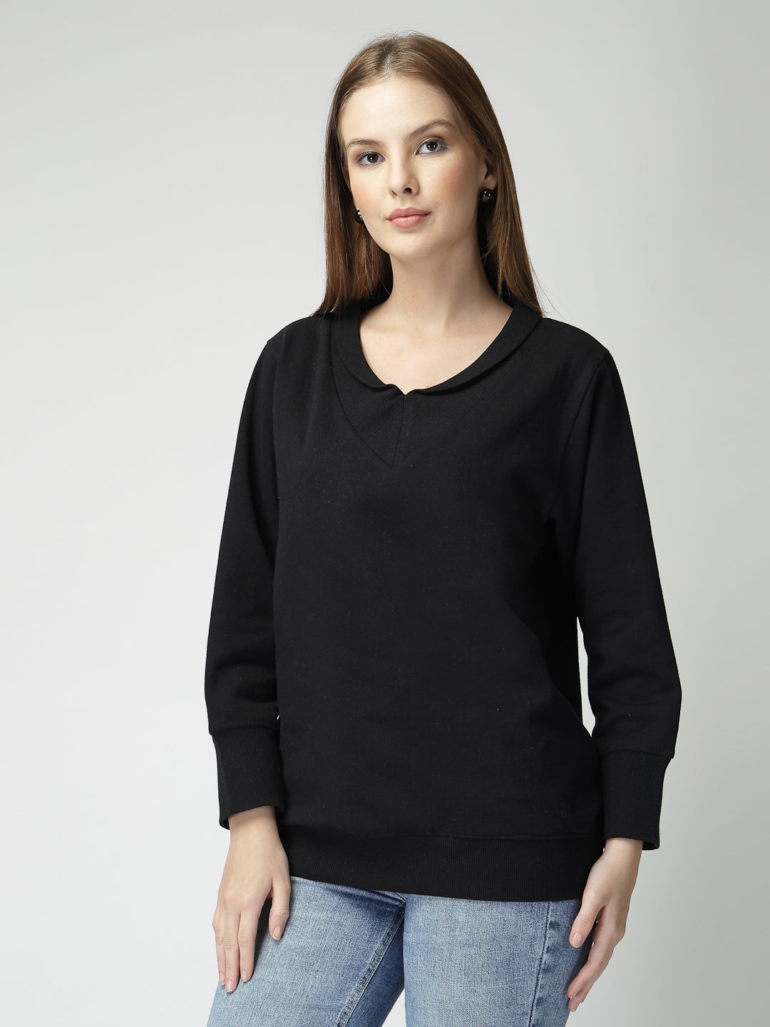 Women’s Sweatshirt Round Neck Long Sleeve Pullover Casual Winter Wear