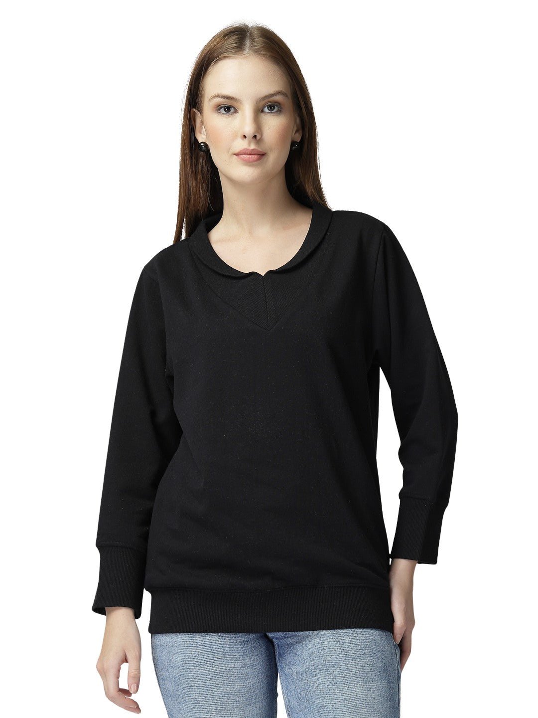 Women’s Sweatshirt Round Neck Long Sleeve Pullover Casual Winter Wear