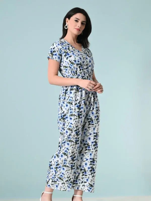 Unifringe Floral Print 100% Cotton Jumpsuit