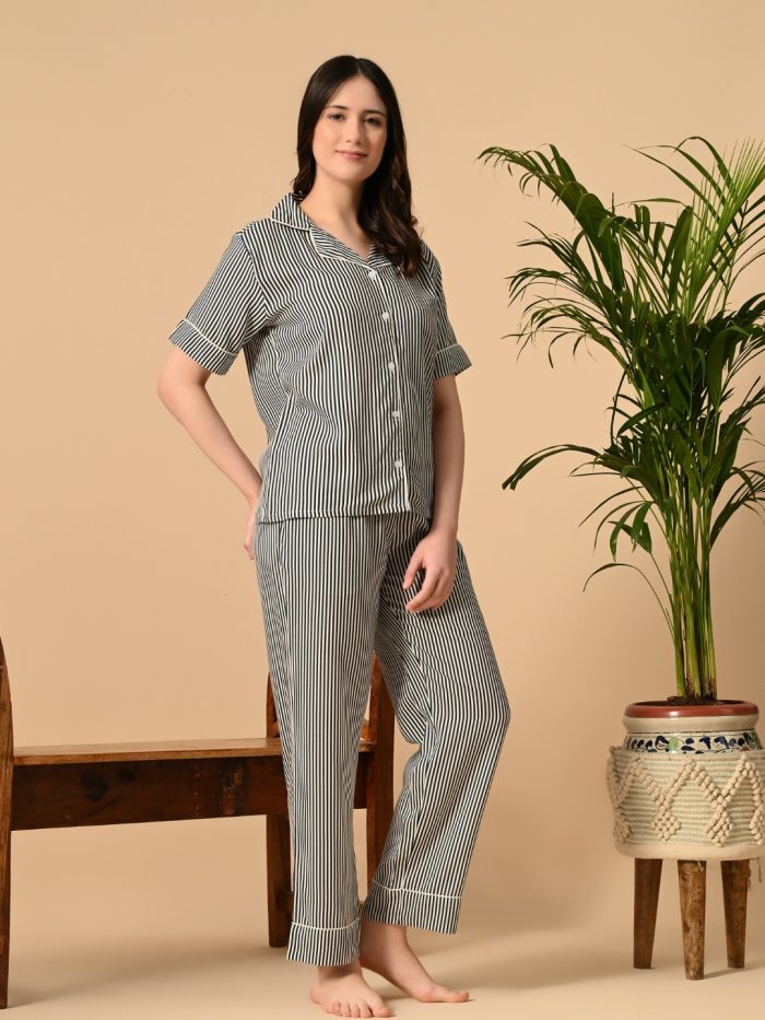 Modern Chic Striped Rayon Nightwear Set