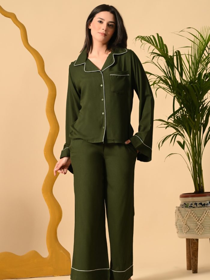 Unifringe Classic Rayon Pajama Set with Pockets