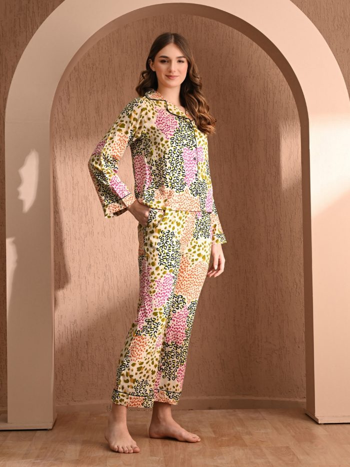 Women’s Printed Satin Nightsuit