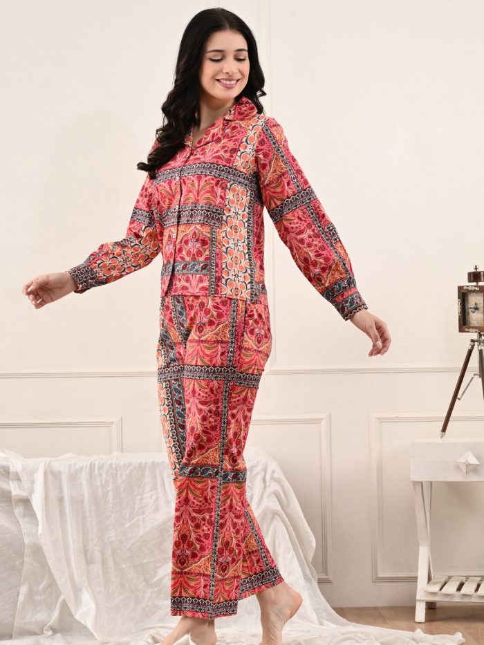 Unifringe Women’s Night Suit Set – Rayon Fabric with Pocket