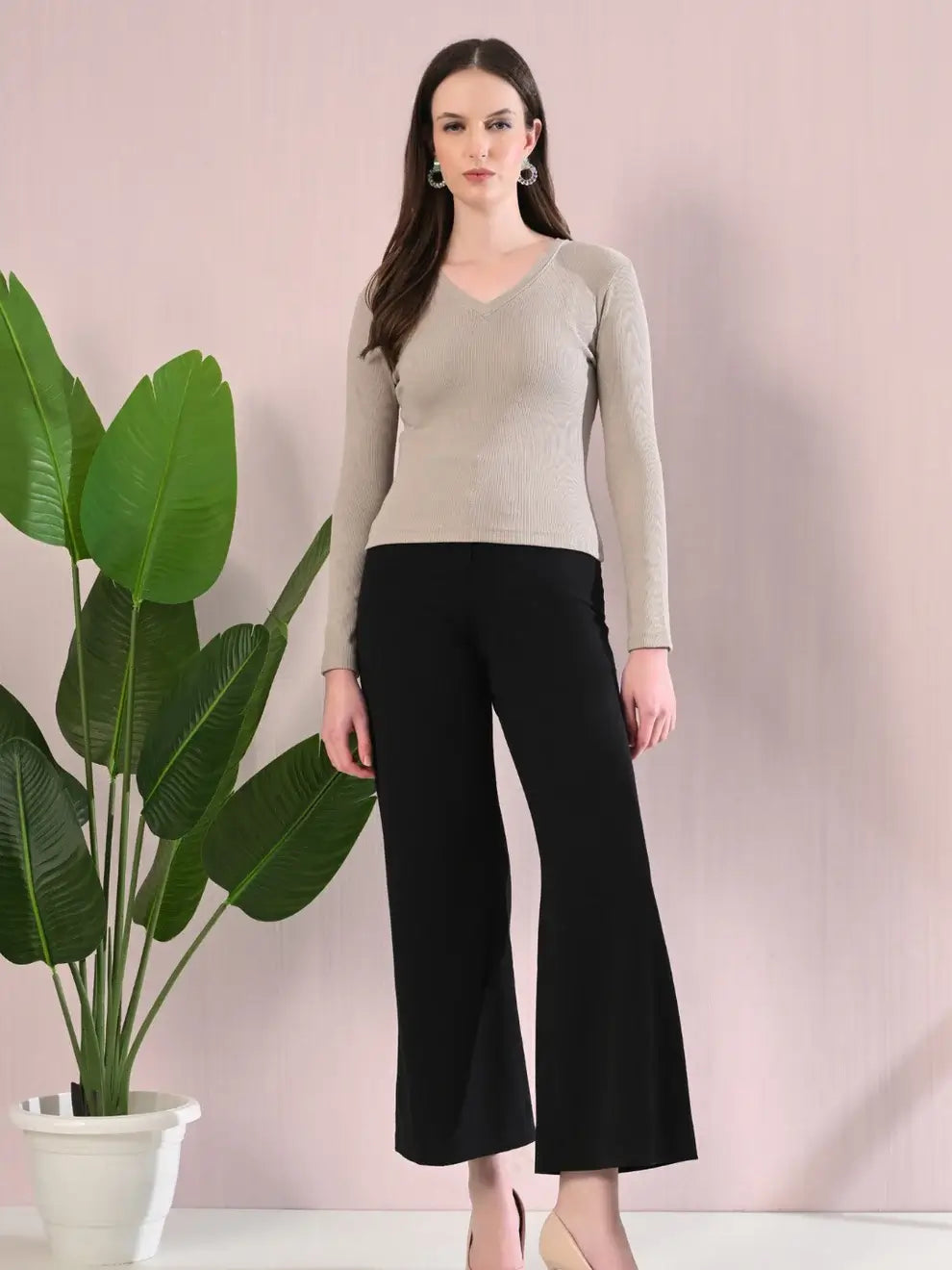 Women Solid V Neck Pure Cotton Maroon, Lavender, Sky Blue, White and Grey T-Shirt