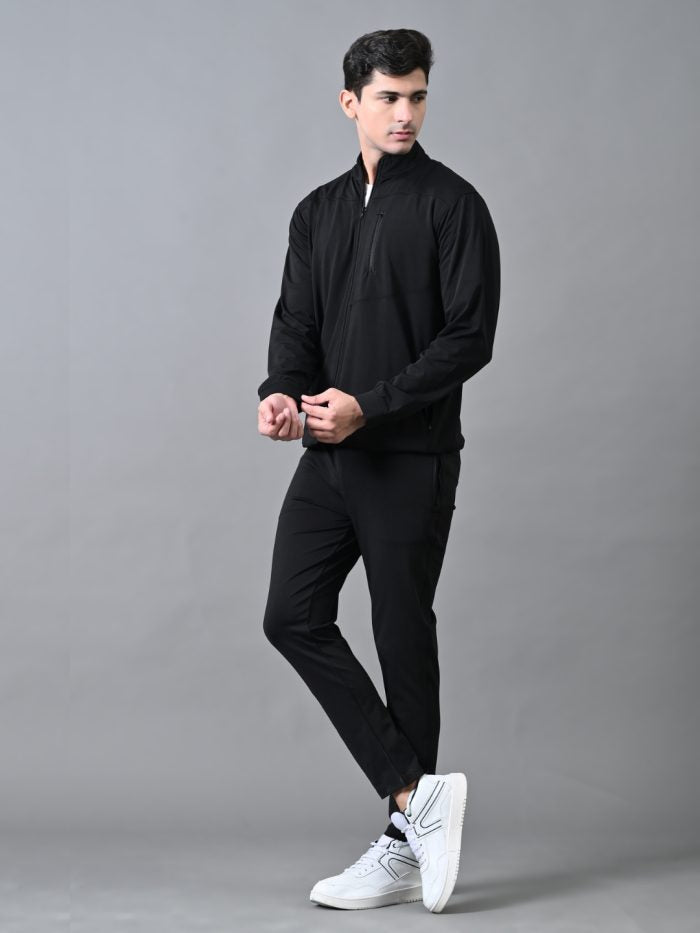 Men's Winter Tracksuit with Chest Zip Pocket - Black, Grey & Navy Blue