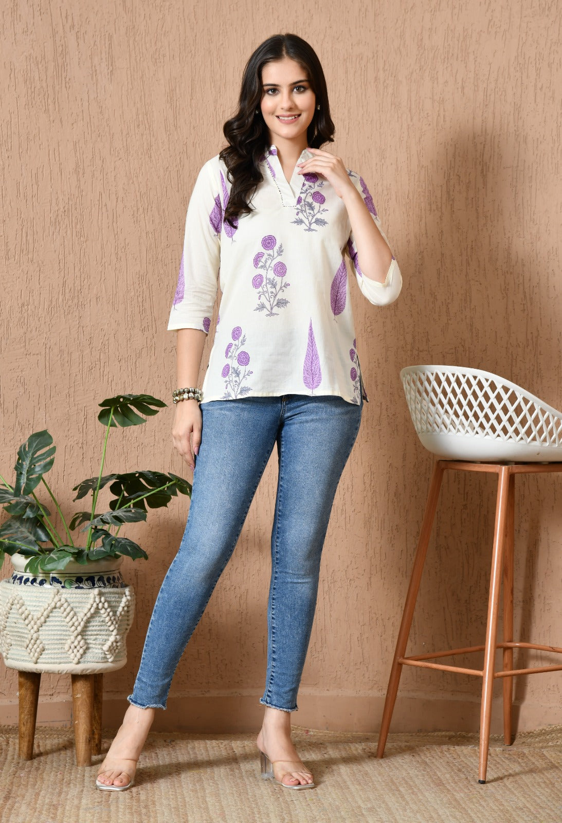 Women’s Printed Cotton Kurti Top – Casual Everyday Wear
