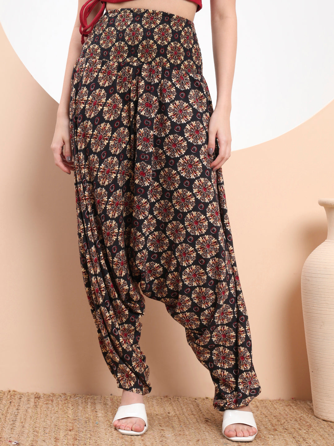 Boho Bloom Printed Dhoti Pants