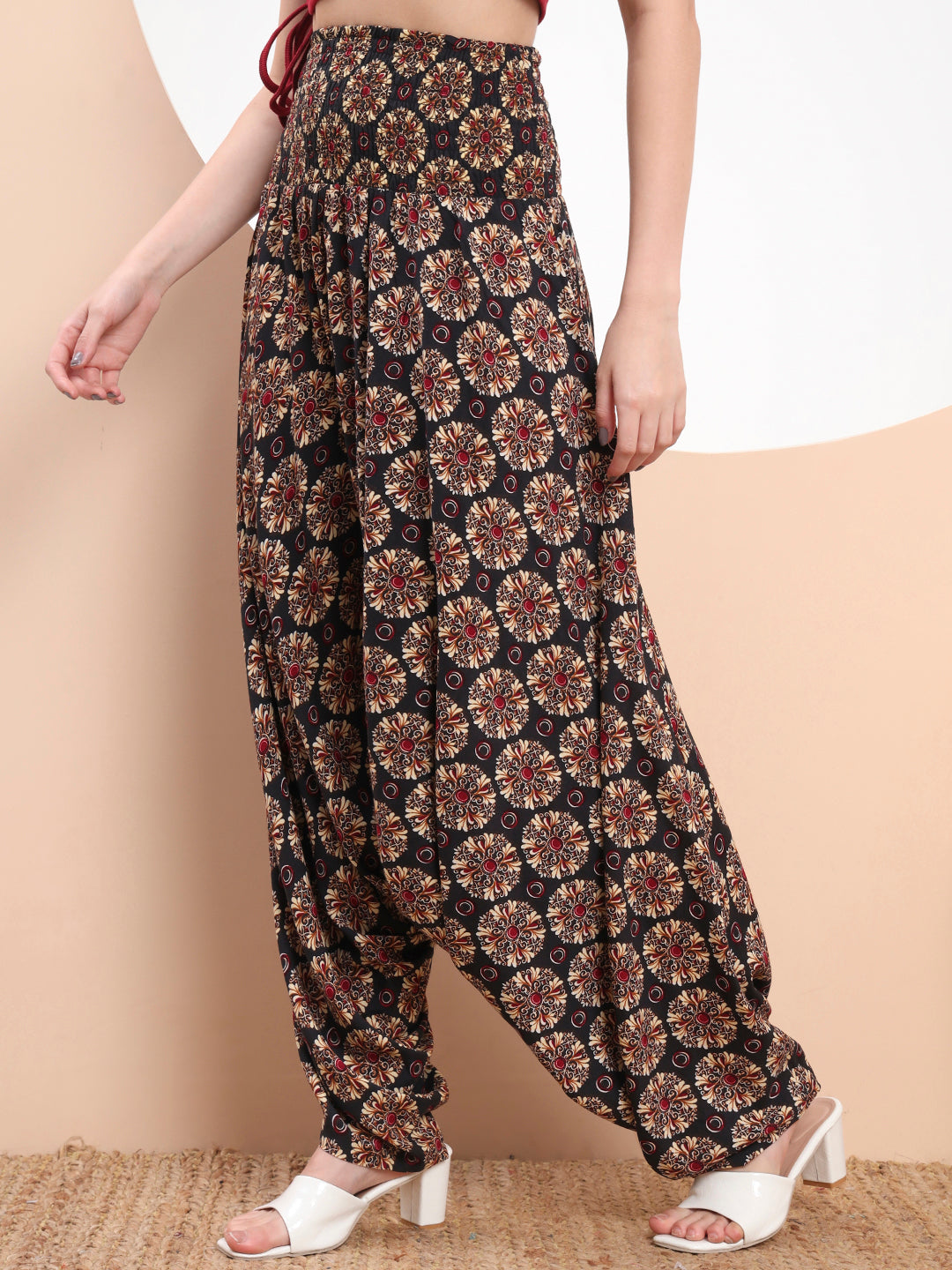 Boho Bloom Printed Dhoti Pants