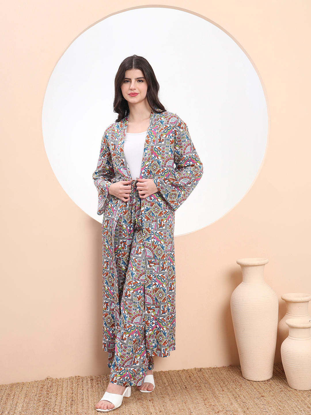 multicolor tribal print co-ord set