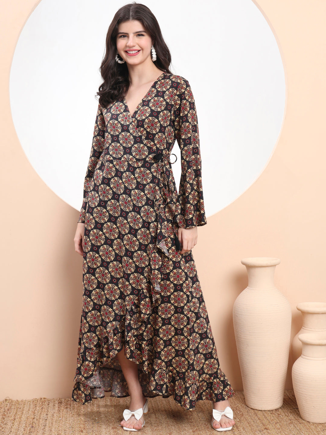 Wrap & Rave – Boho Bloom Maxi Dress