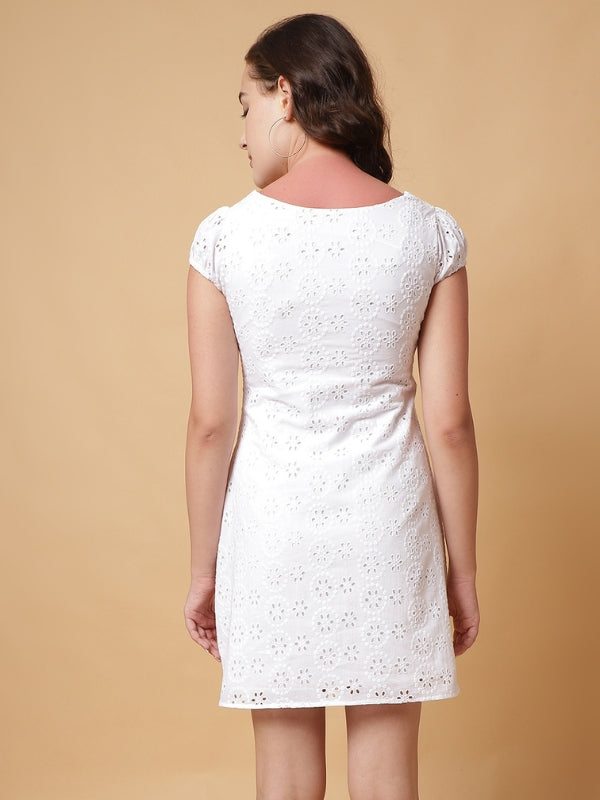 Round-Neck White Dress