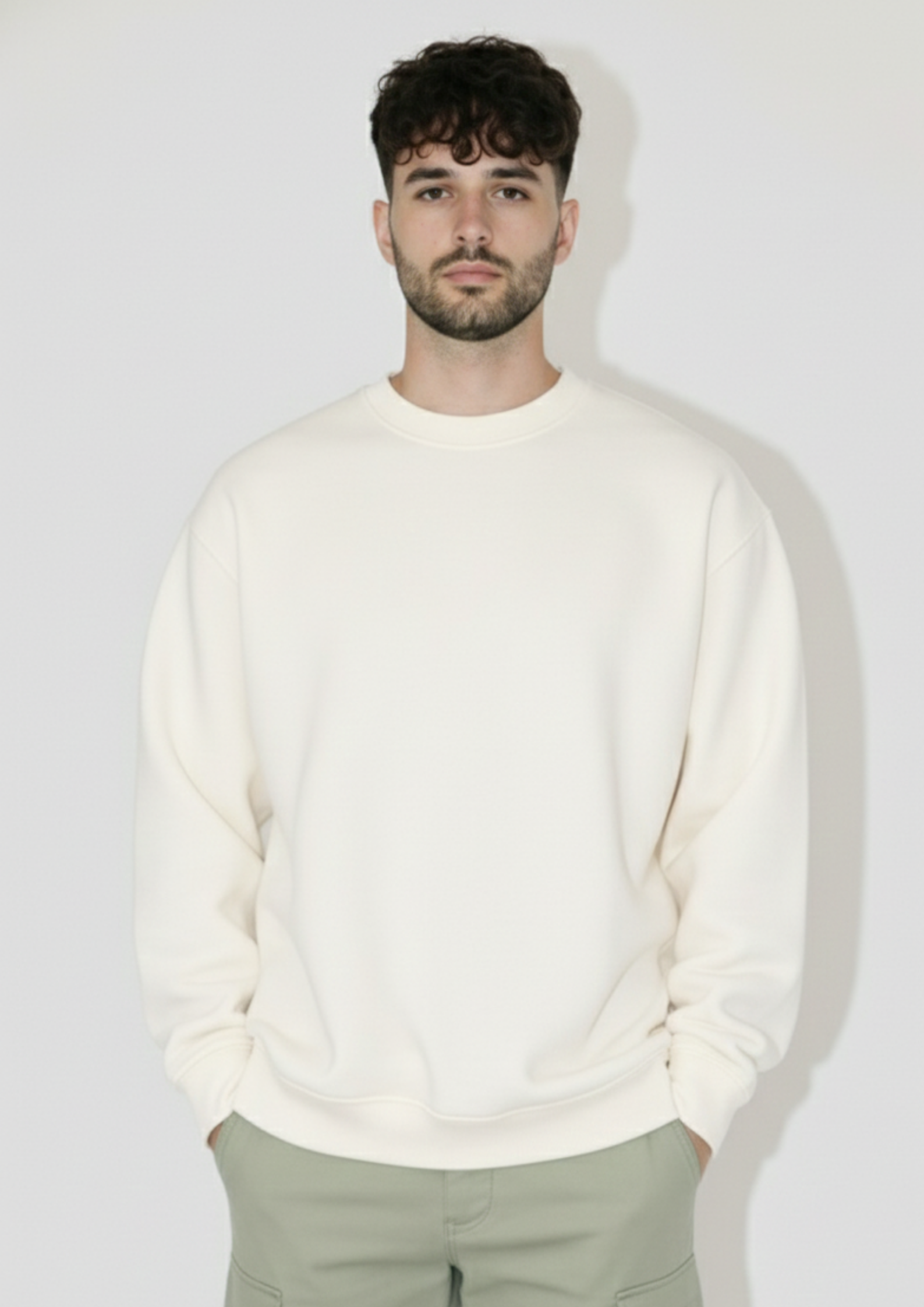 Unifringe Premium Solid Fleece Sweatshirt for Men – Off White