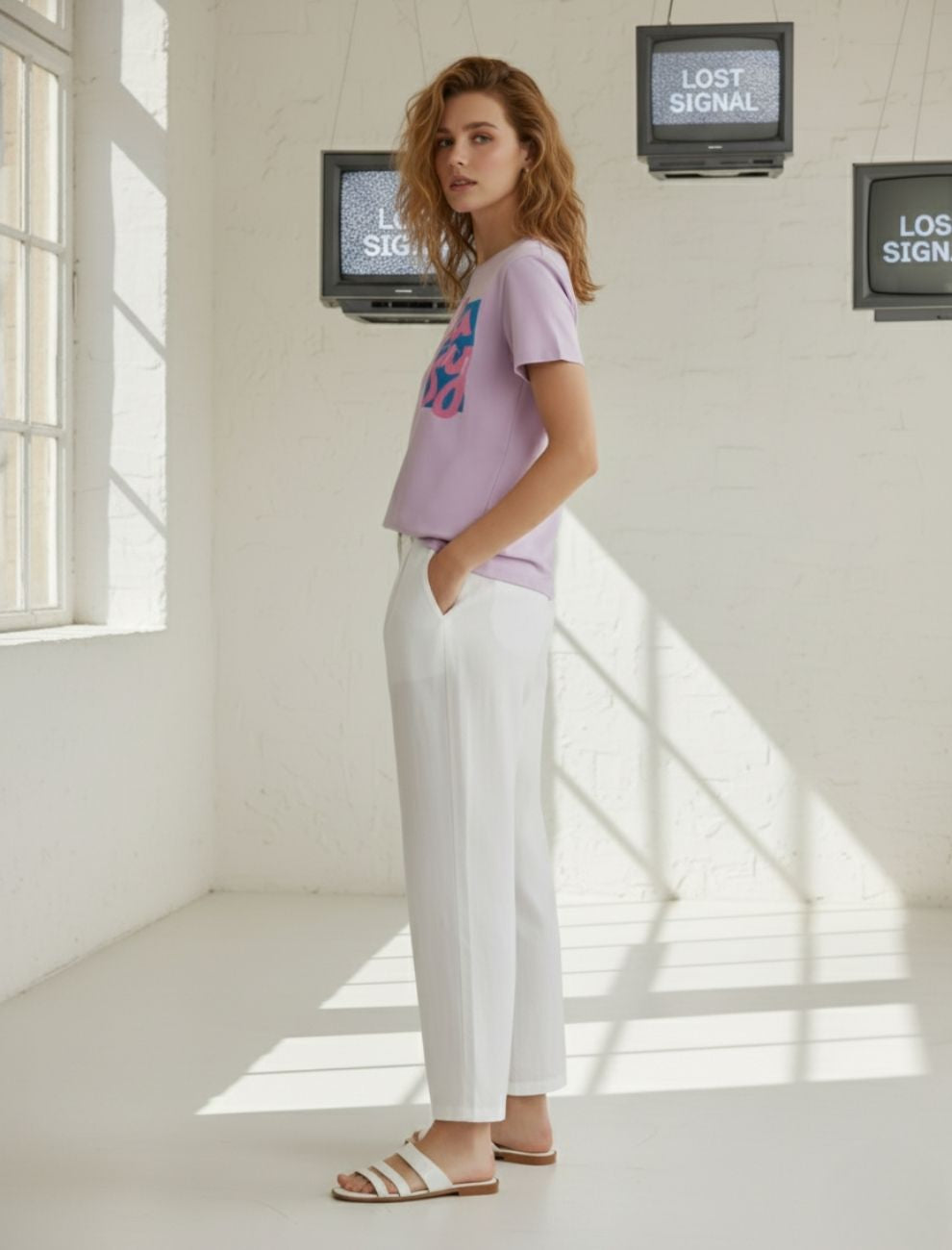 Women’s Lilac Graphic T-Shirt – Bold Typography Print | Single Jersey Cotton | Unifringe