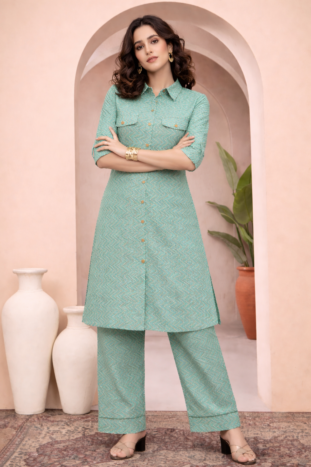 Women’s 2-Piece Cotton Kurti Set – Elegant Everyday Wear