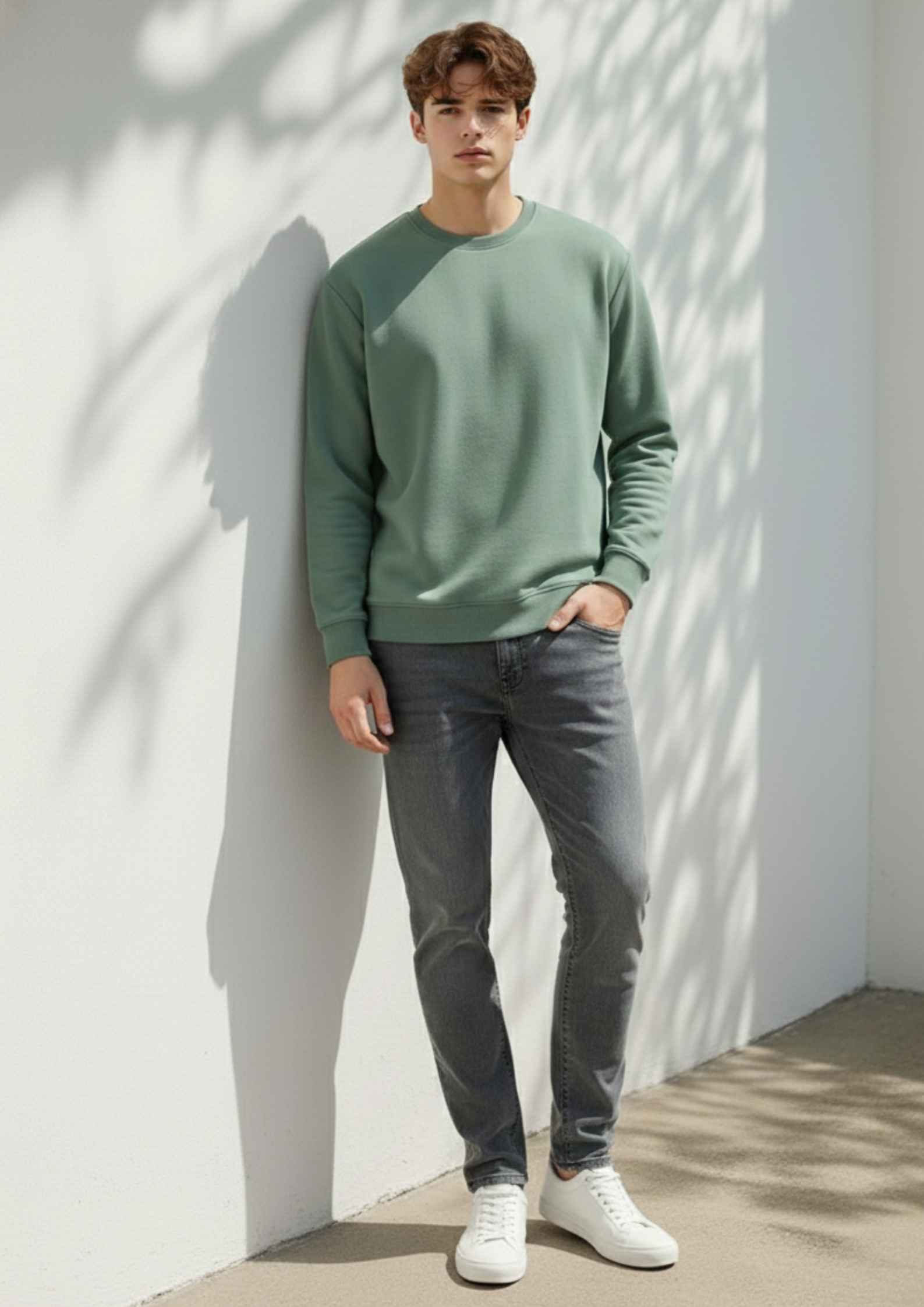Unifringe Premium Fleece Sweatshirt for Men – Sage Green