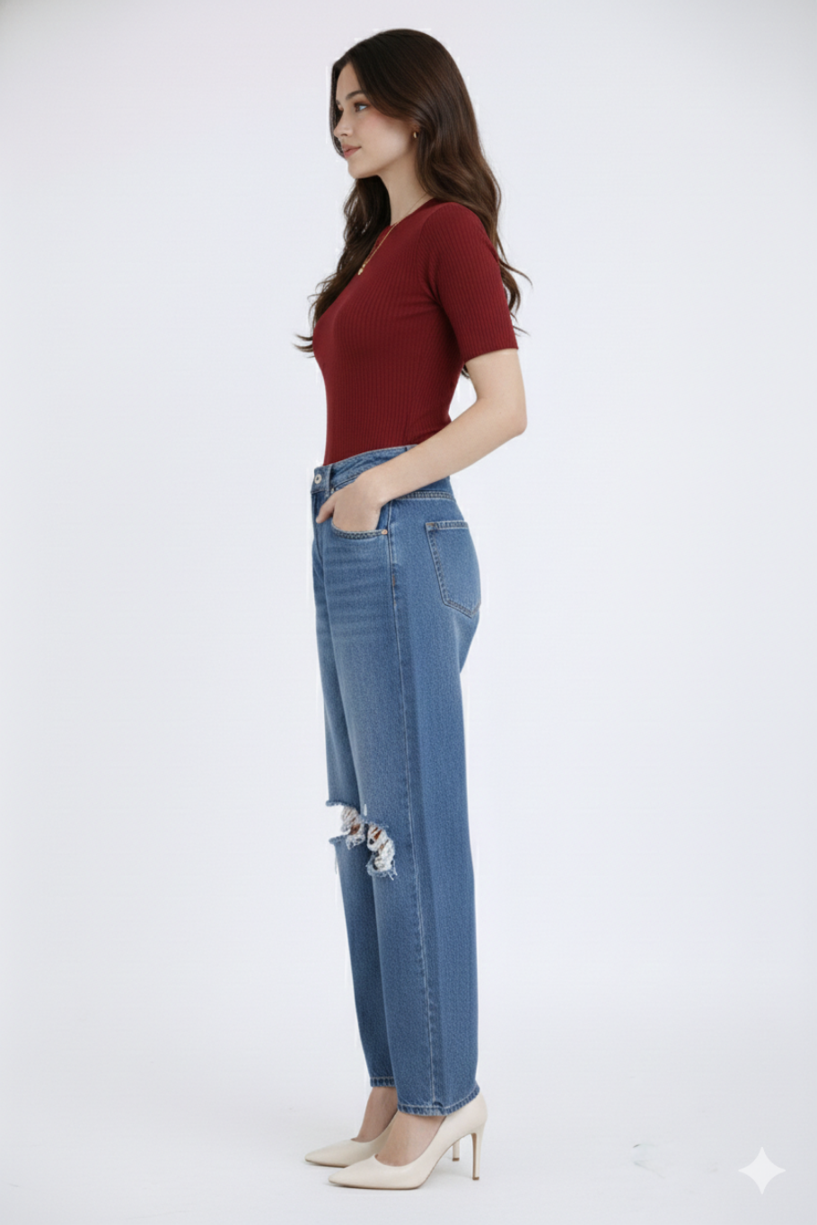 Women’s Rib Knit Half Sleeve Top – Everyday Casual Essential