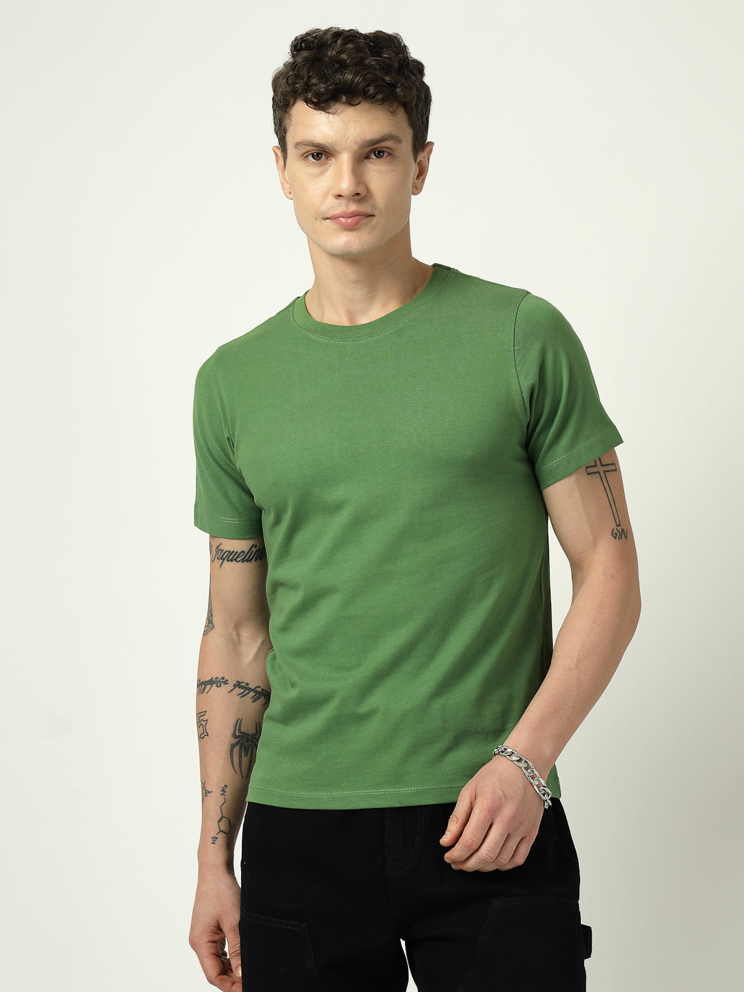 Men’s Solid Cotton Half-Sleeve T-Shirt