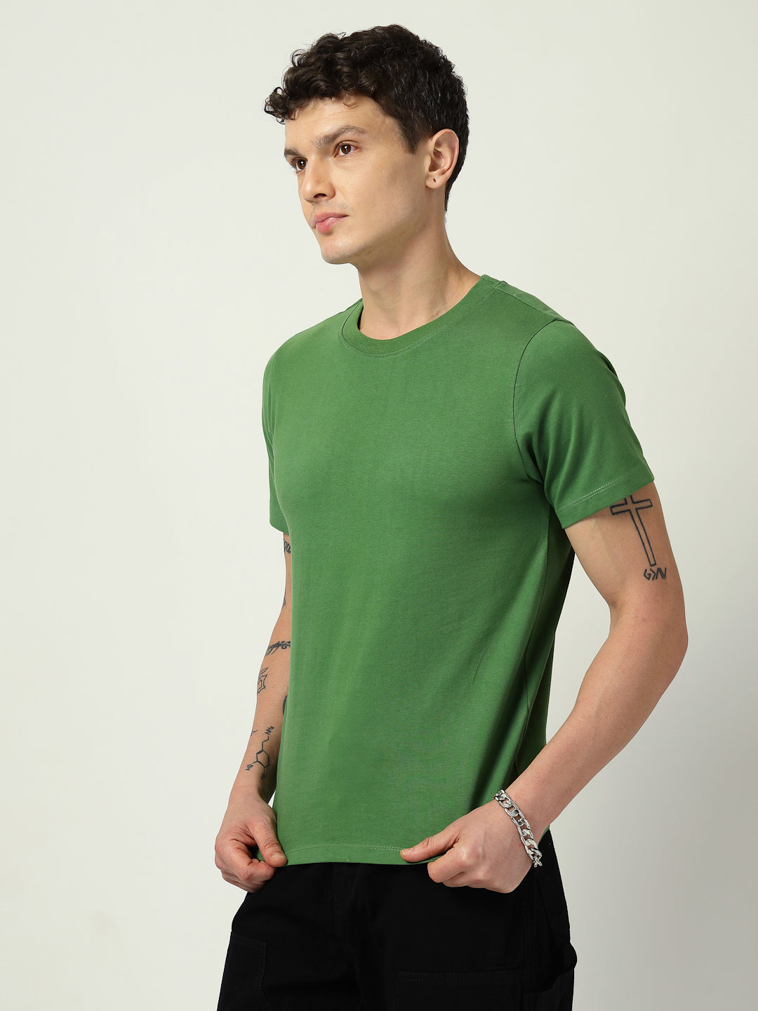 Men’s Solid Cotton Half-Sleeve T-Shirt