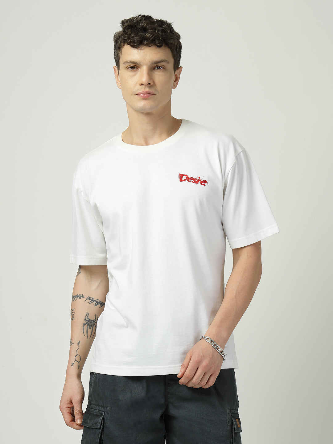 Desire Men’s Oversized Graphic T-Shirt  Streetwear Printed Tee
