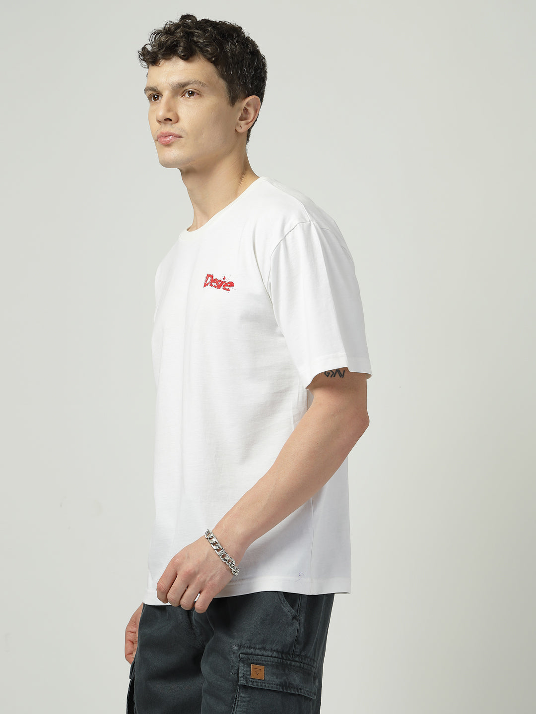 Desire Men’s Oversized Graphic T-Shirt  Streetwear Printed Tee