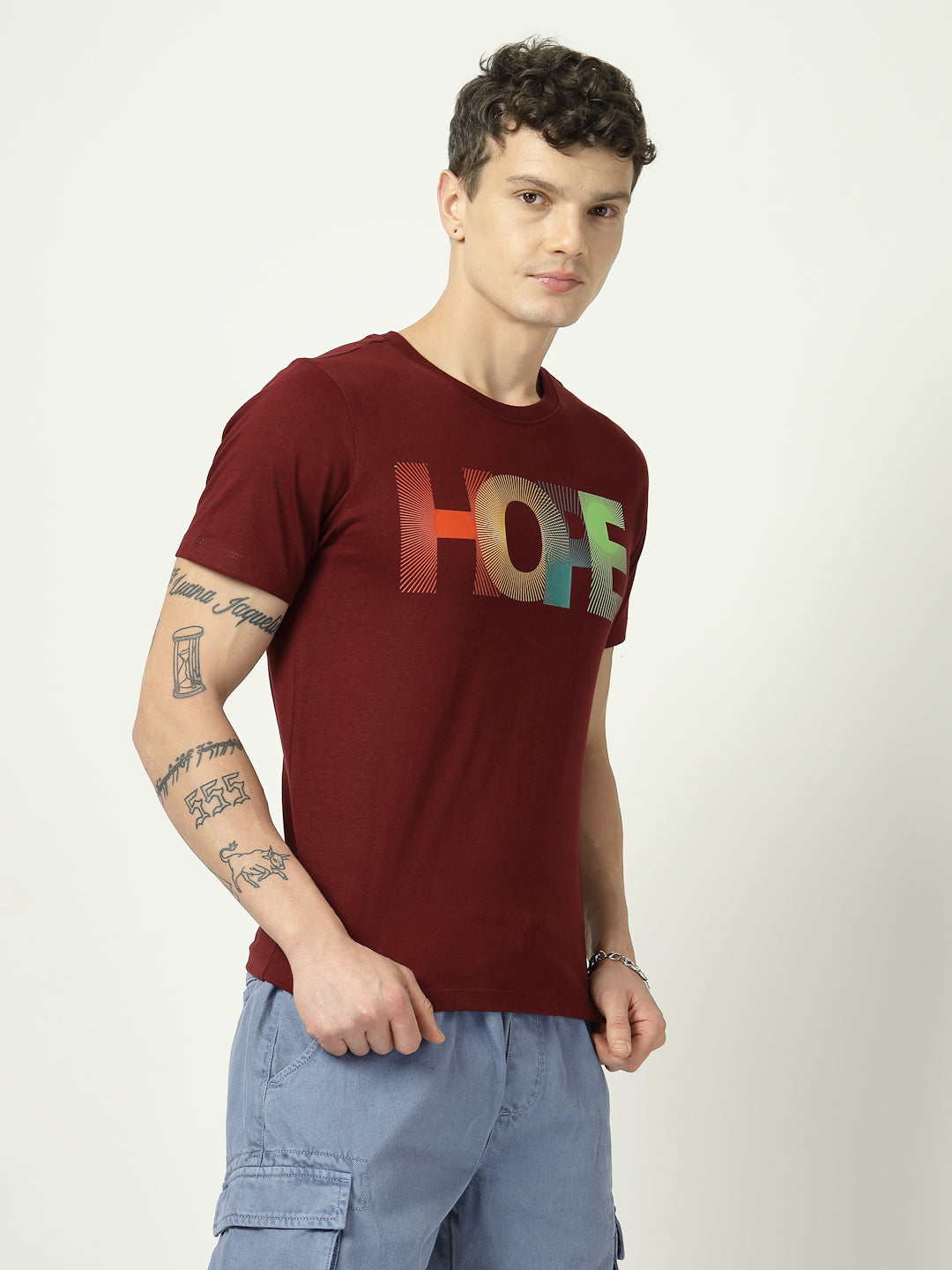 Men’s Maroon HOPE Graphic Printed T-Shirt
