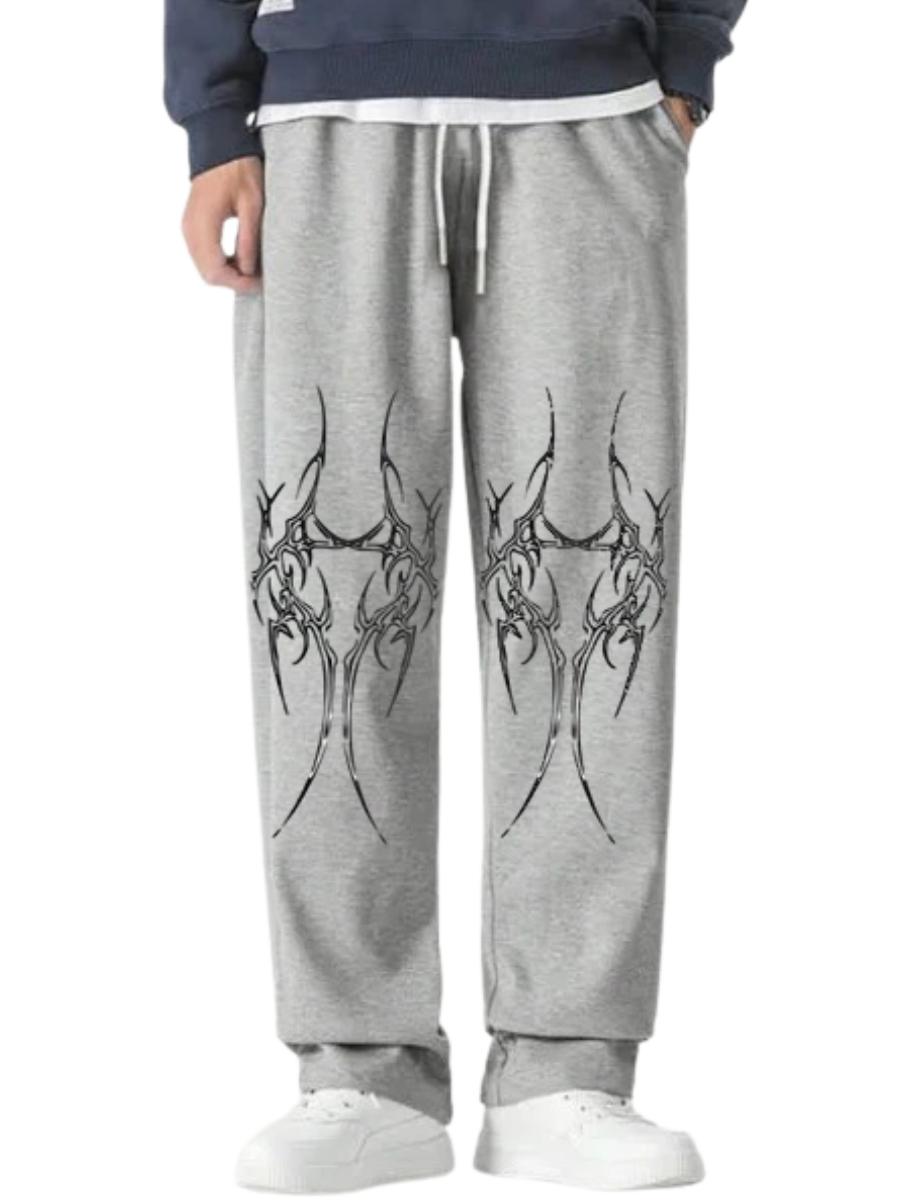 Unifringe Men’s Grey Trouser with Tribal Graphic – Premium Comfort Fit