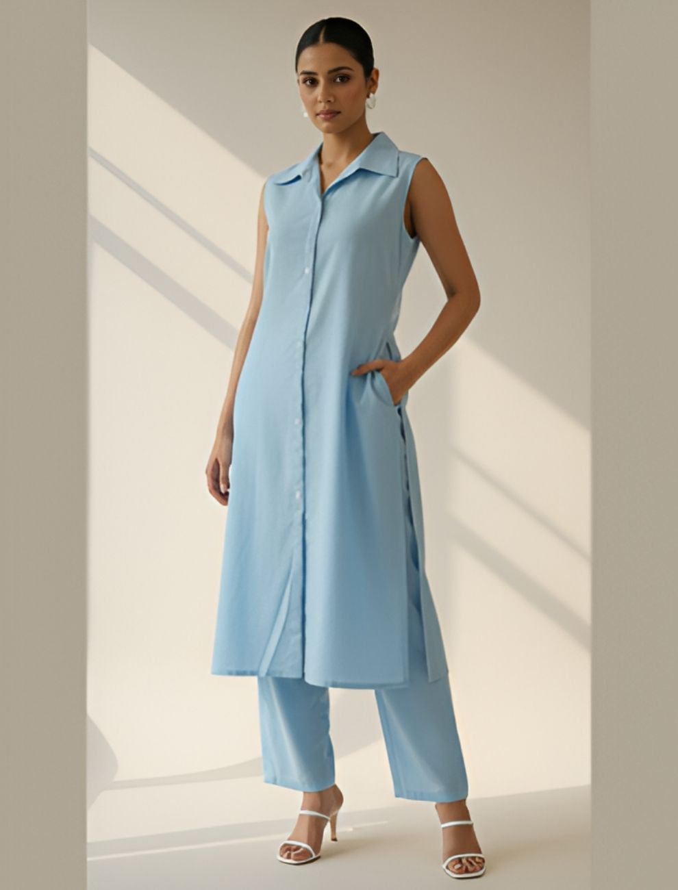 Sleeveless  Kurta Set