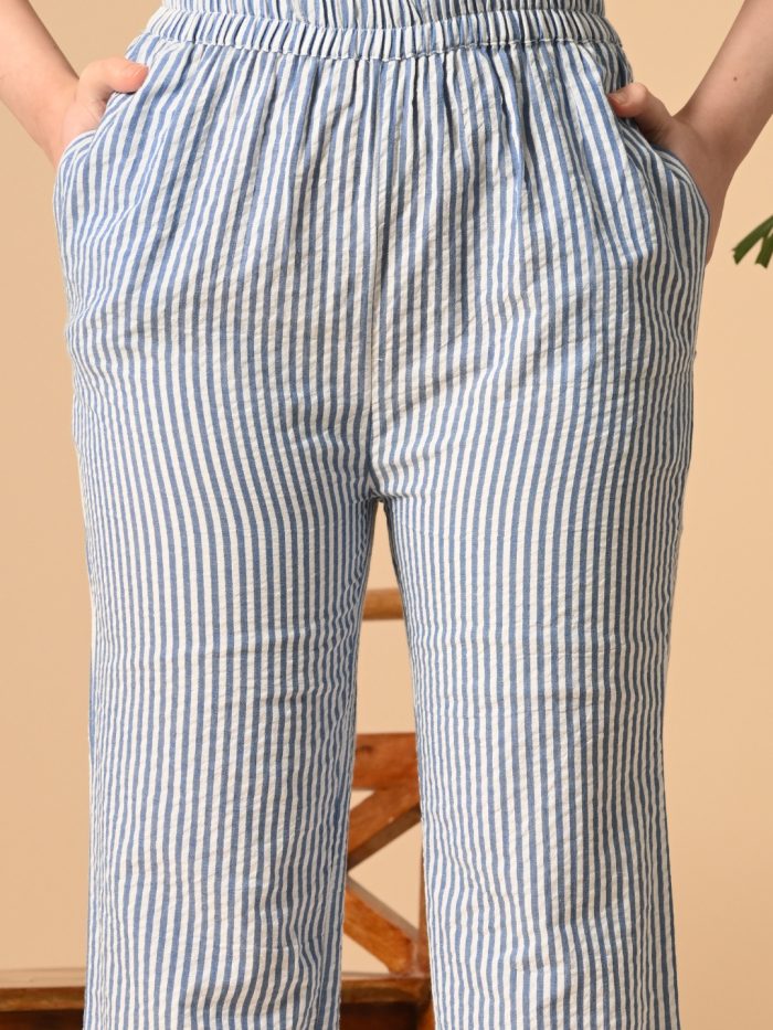 Sleeveless Spaghetti Top & Striped Pajama