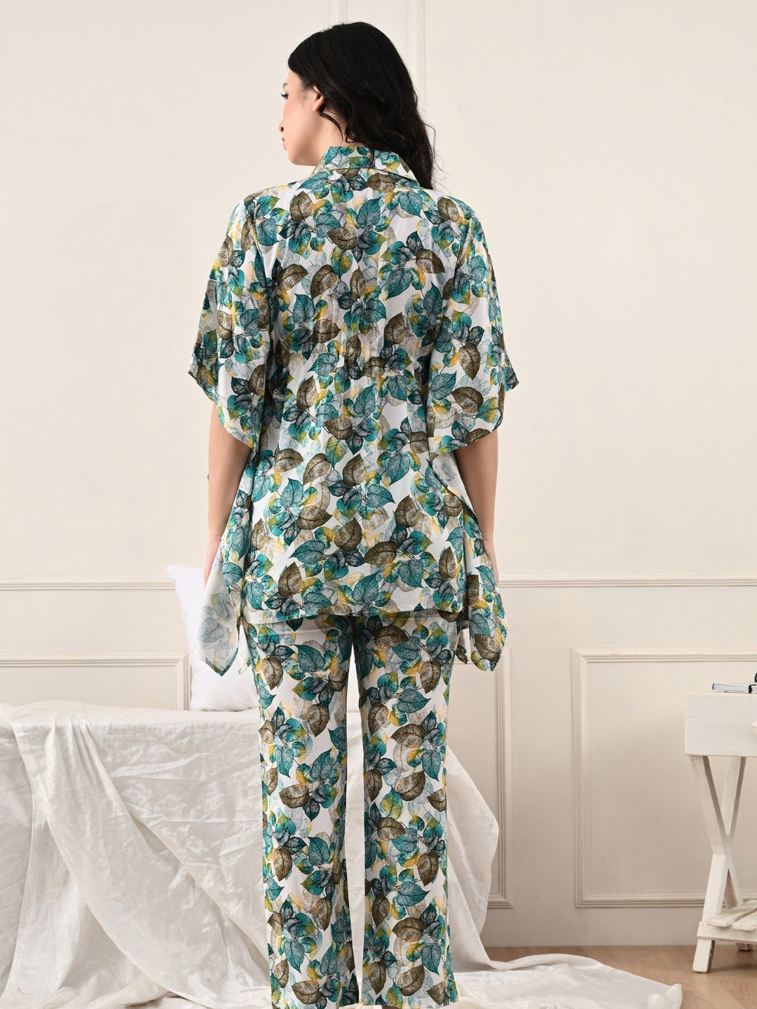 Floral Printed Night Suit Set with Pocket