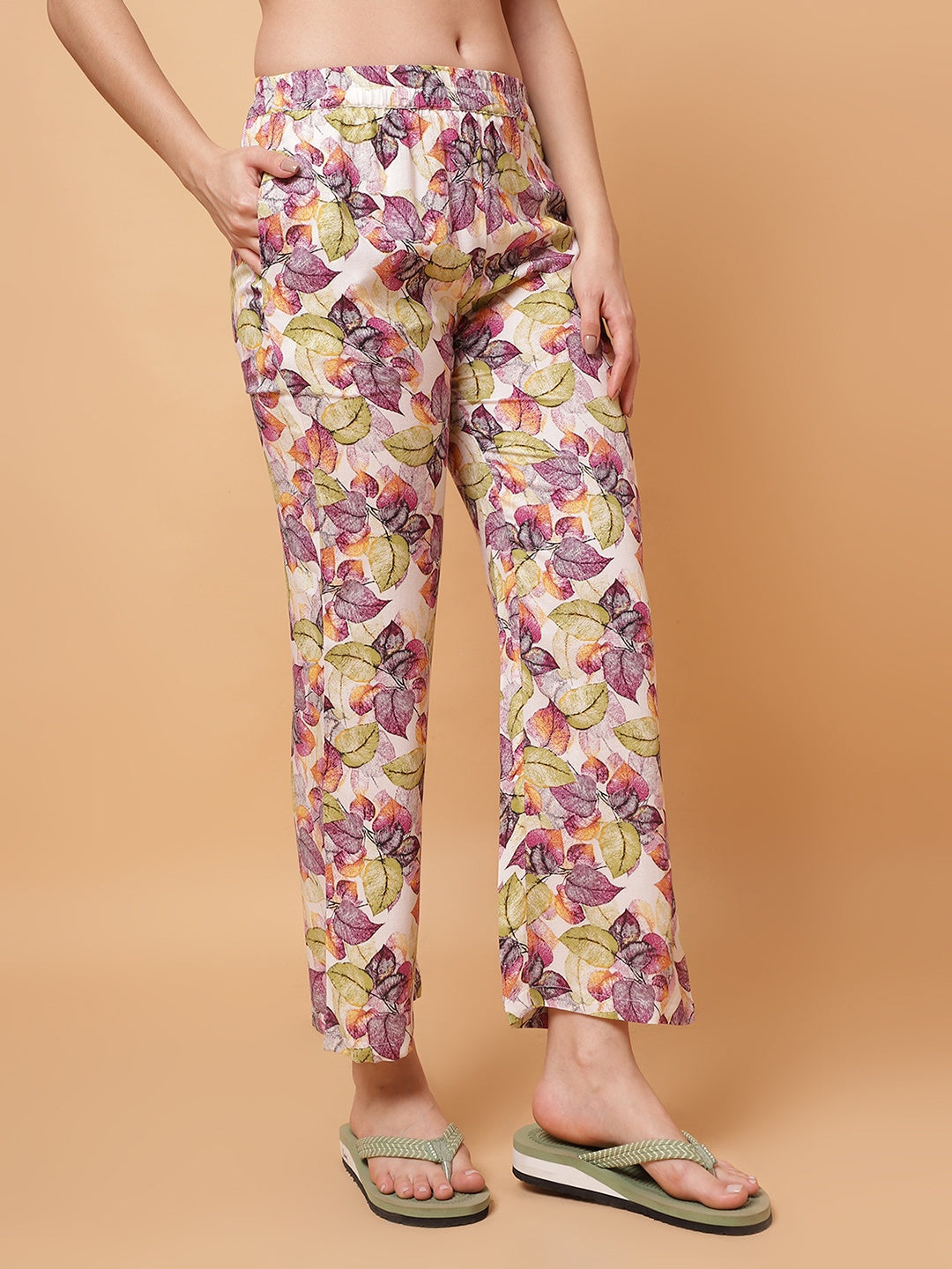Floral Printed Night Suit Set with Pocket