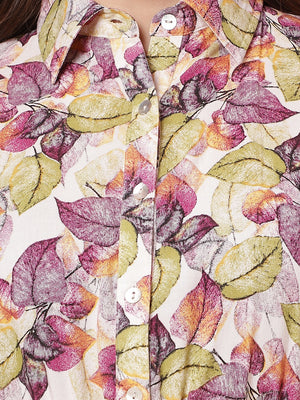 Floral Printed Night Suit Set with Pocket