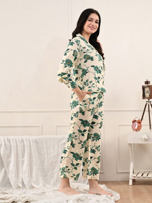 Floral Rayon Nightwear Set