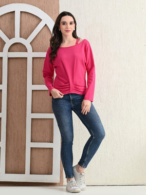 Unifringe Women’s Full Sleeve Cotton Top with Stylish Front Design