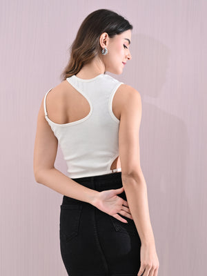Cut-Out Sleeveless Crop Top
