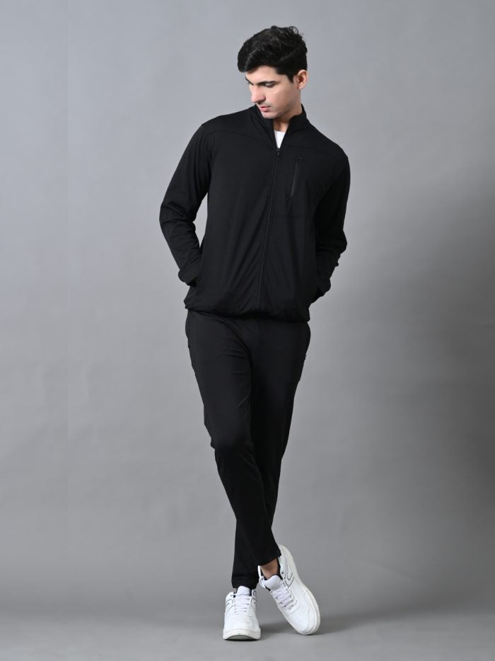 Men's Winter Tracksuit with Chest Zip Pocket - Black, Grey & Navy Blue