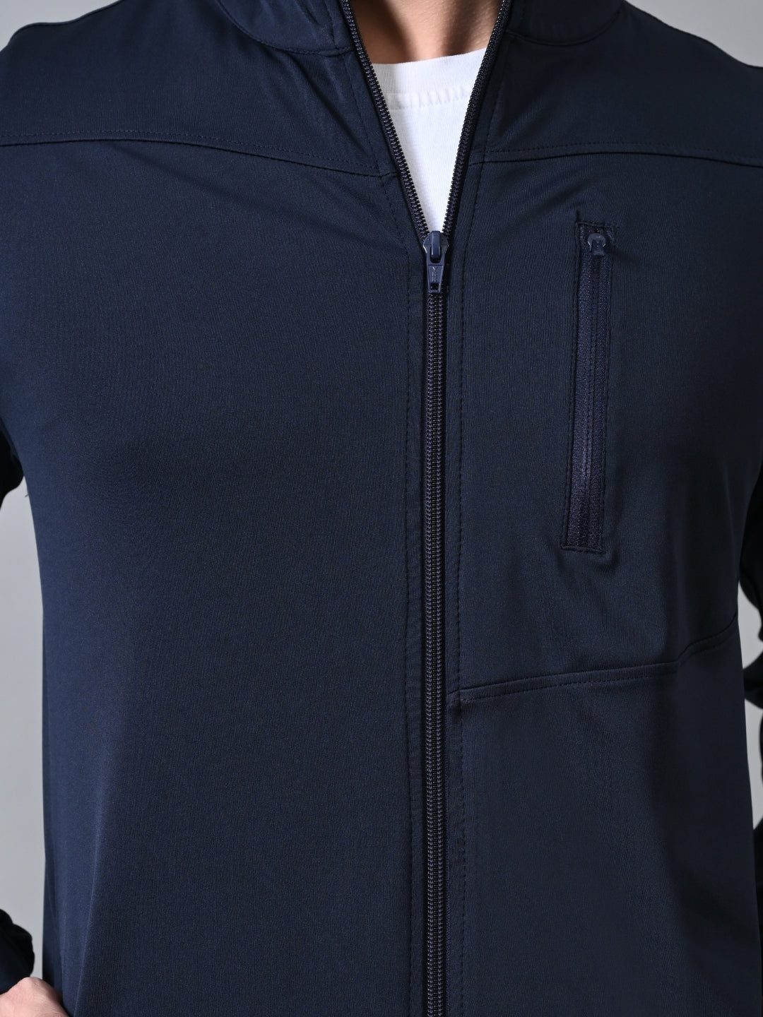 Men's Winter Tracksuit with Chest Zip Pocket Black, Grey Navy