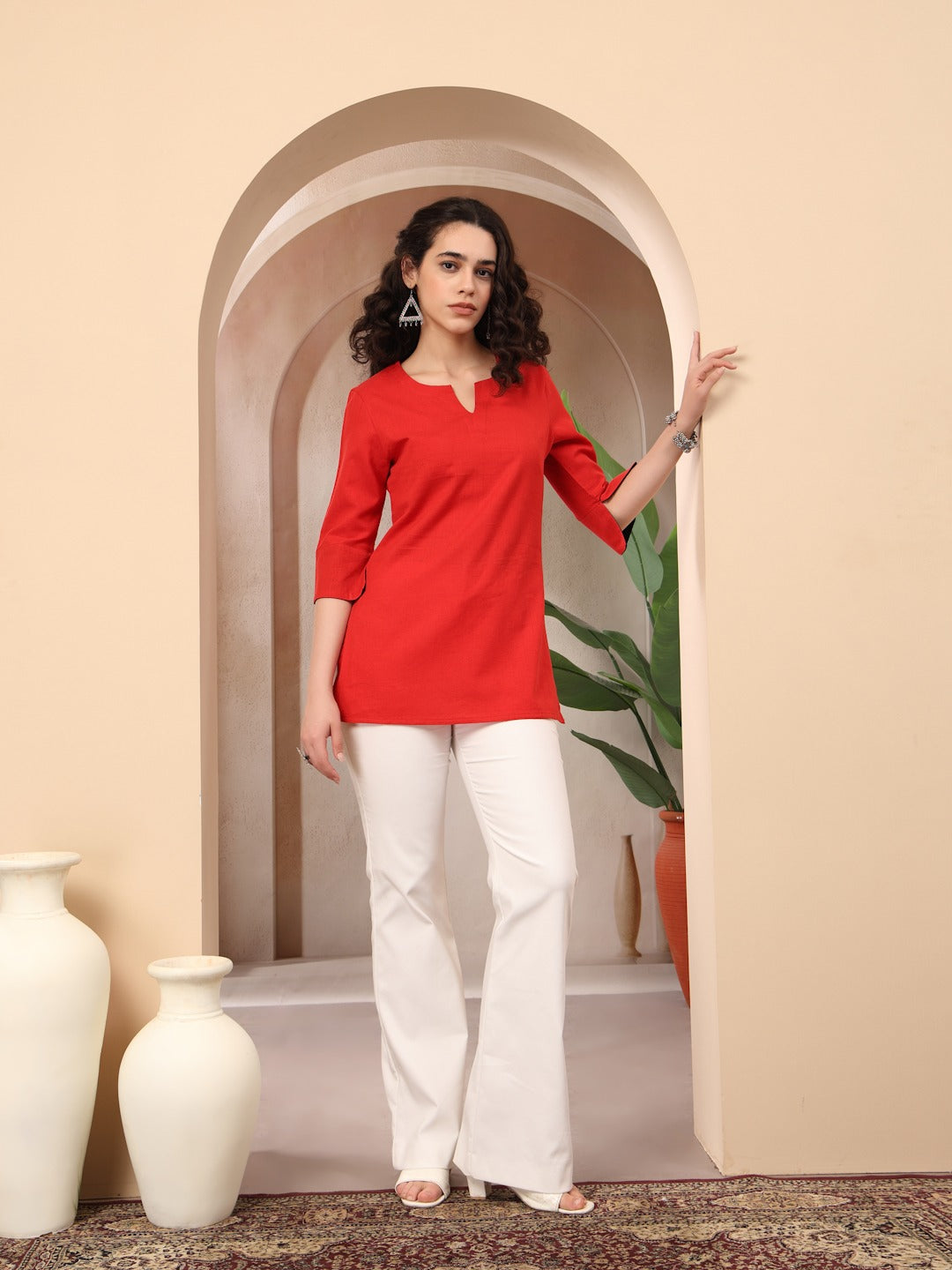 Women’s Solid Cotton Flex Kurti – Elegant Casual Wear