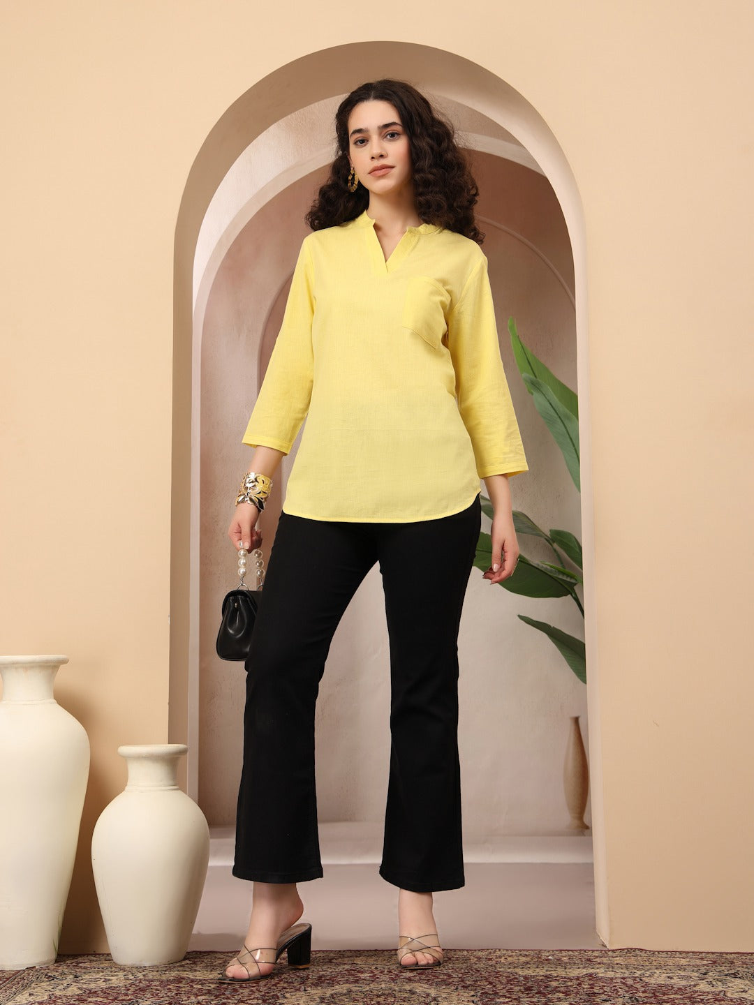 Women’s Solid Cotton Flex Kurti – Minimal Everyday Style