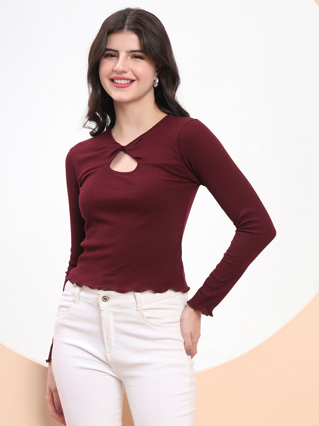 Twist & Turn Wine Fitted Top