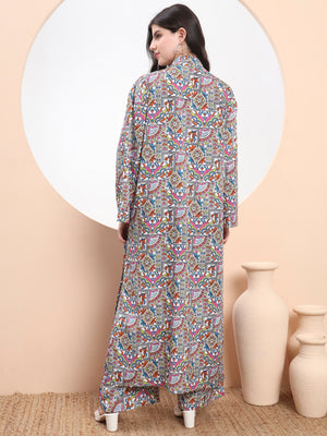 multicolor tribal print co-ord set 