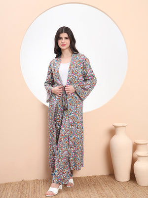 multicolor tribal print co-ord set 