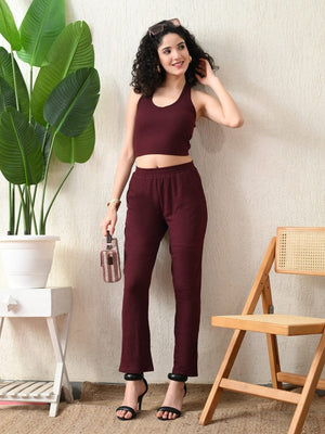  Women’s Halter Neck Backless Co-ord Set (100% Cotton)